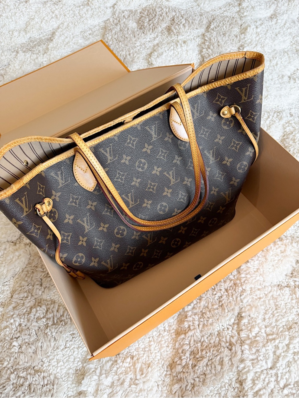 Louis vuitton MM neverfull monogram shoulder bag tote + box - Picture 2 of 16